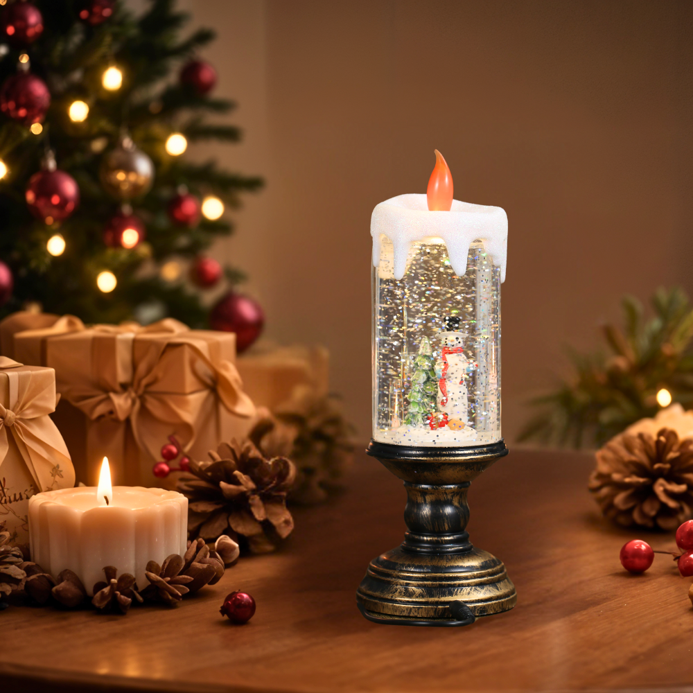 SINT - Wholesale Christmas Decoration - SINT Christmas Musical Snow Globe Candlestick Lantern17