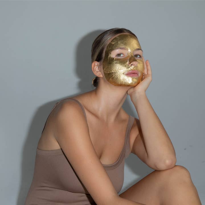 LAPCOS – Máscara facial por atacado – Máscara Facial Premium com Folha de Ouro 24k - Kit com 5 Unidades3