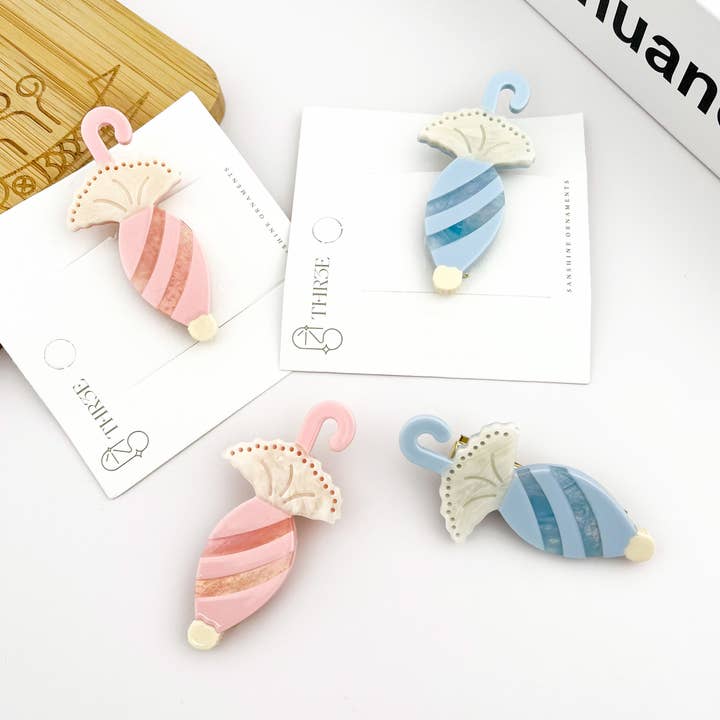 Pince à cheveux parapluie en acétate, pince bec de canard artistique et créative pour la vente par TheDivaSoap