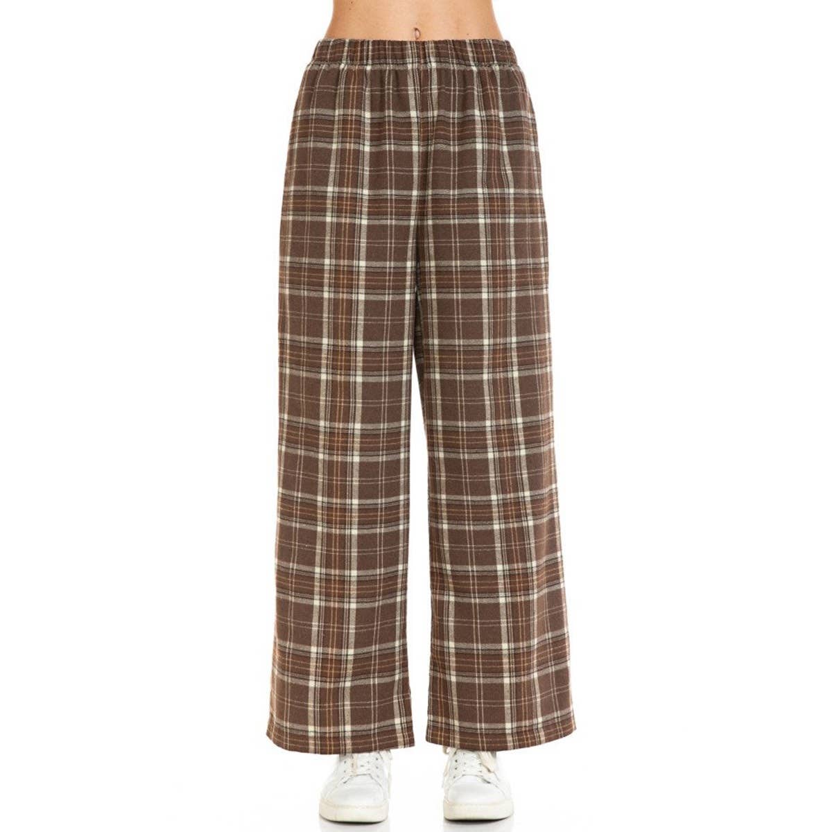 Timeless - Wholesale Pants - Women's - PLAID FLANNEL ELASTIC WAIST POCKETS PAJAMA PANTS 0