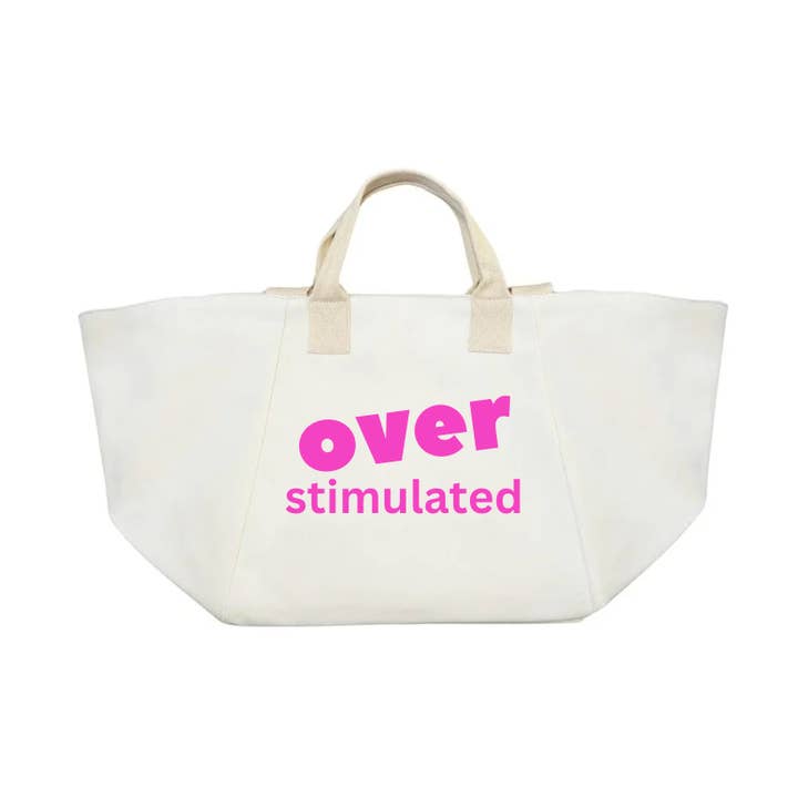 NATURAL CHELSEA Bag Over stimulated in Neon Pink NEW! for wholesale by Quilted Koala