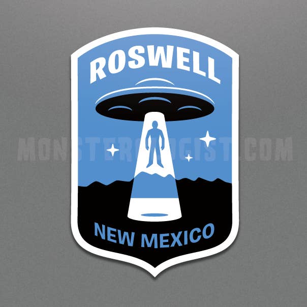 Roswell New Mexico Minimalistischer Alien Ufo Aufkleber für den Großhandel von Monsterologist