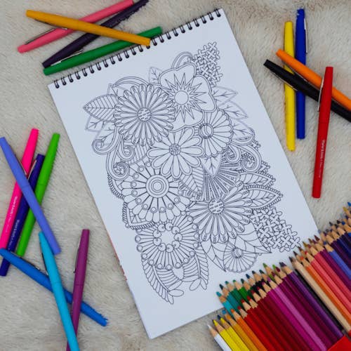 ColorFall Editions - Wholesale Coloring & Activity Book - Adult - Flower Zentangles Coloring Book For Adults1