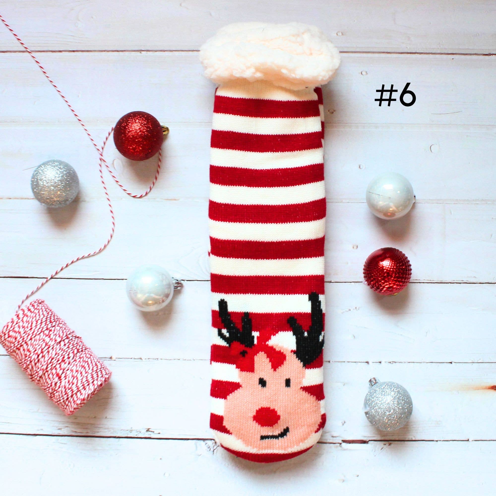 LUNA Nail Wraps – Engroshandel Strømper - Dame – Christmas Sherpa Strømper Fuzzy Cozy Vintersokker5