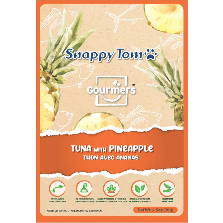 Snappy Tom Gourmers Tuna w/Pineapple 2.5oz for wholesale by Snappy Tom Pet Supply