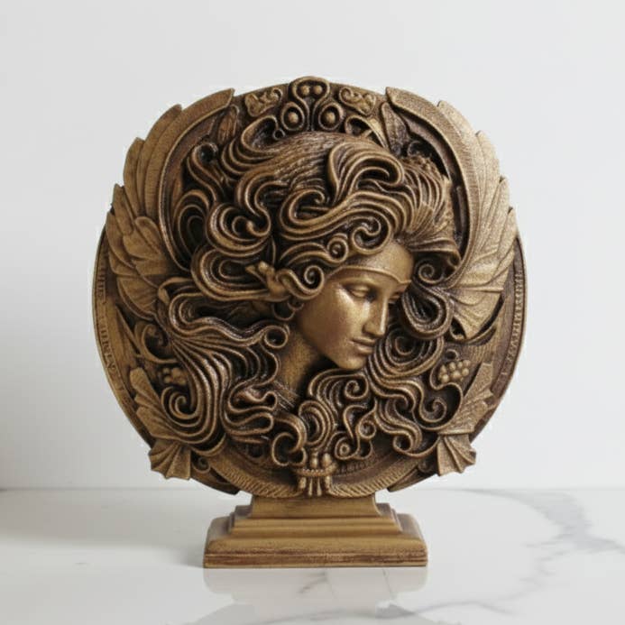 Sculpture du Zodiaque Vierge – Figurine Décorative Peinte à la Main pour la vente par Eterna Wonder