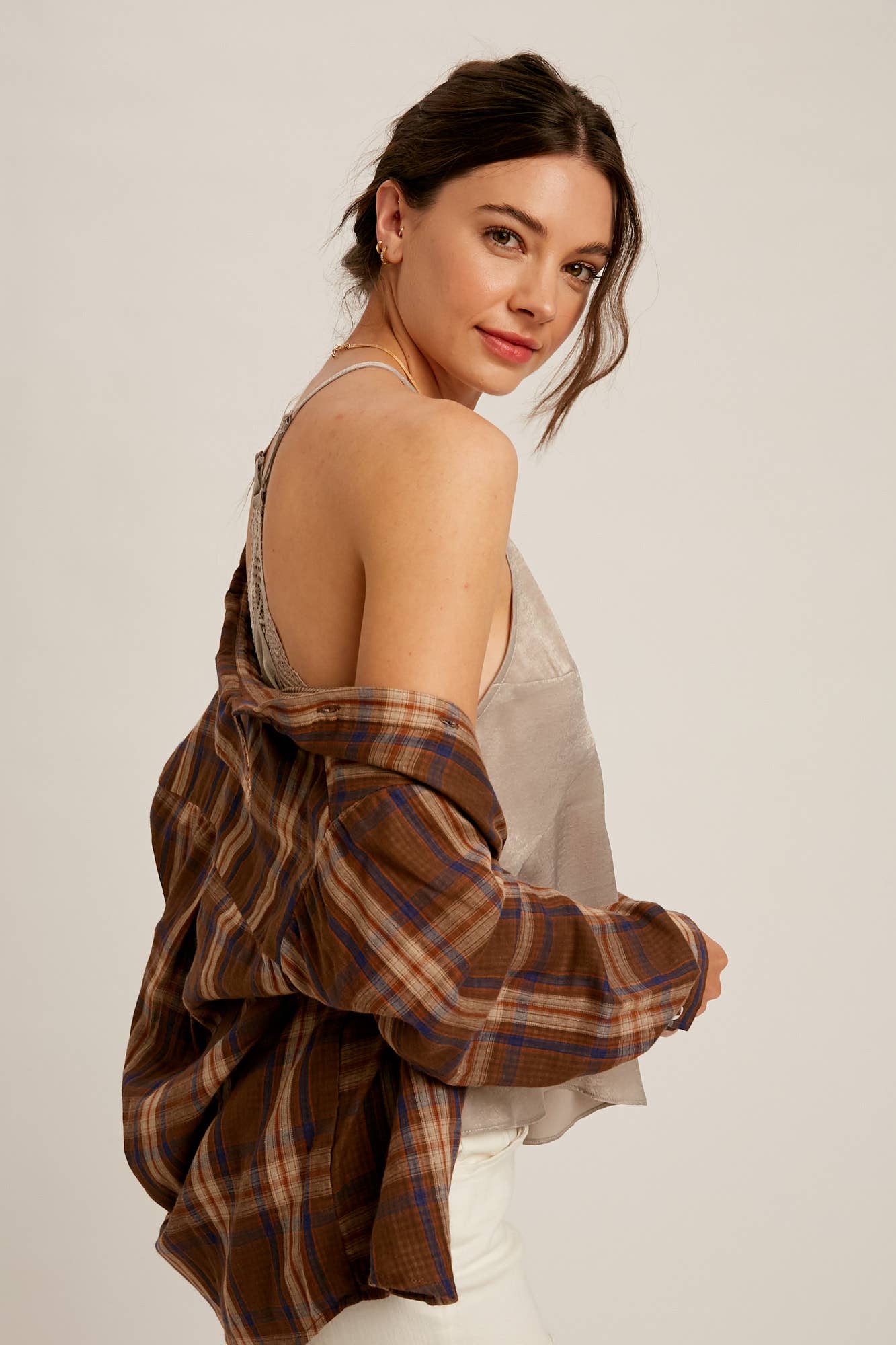 zilveren Satijnen Camisole met Kant LCM0026 voor groothandel op Faire7