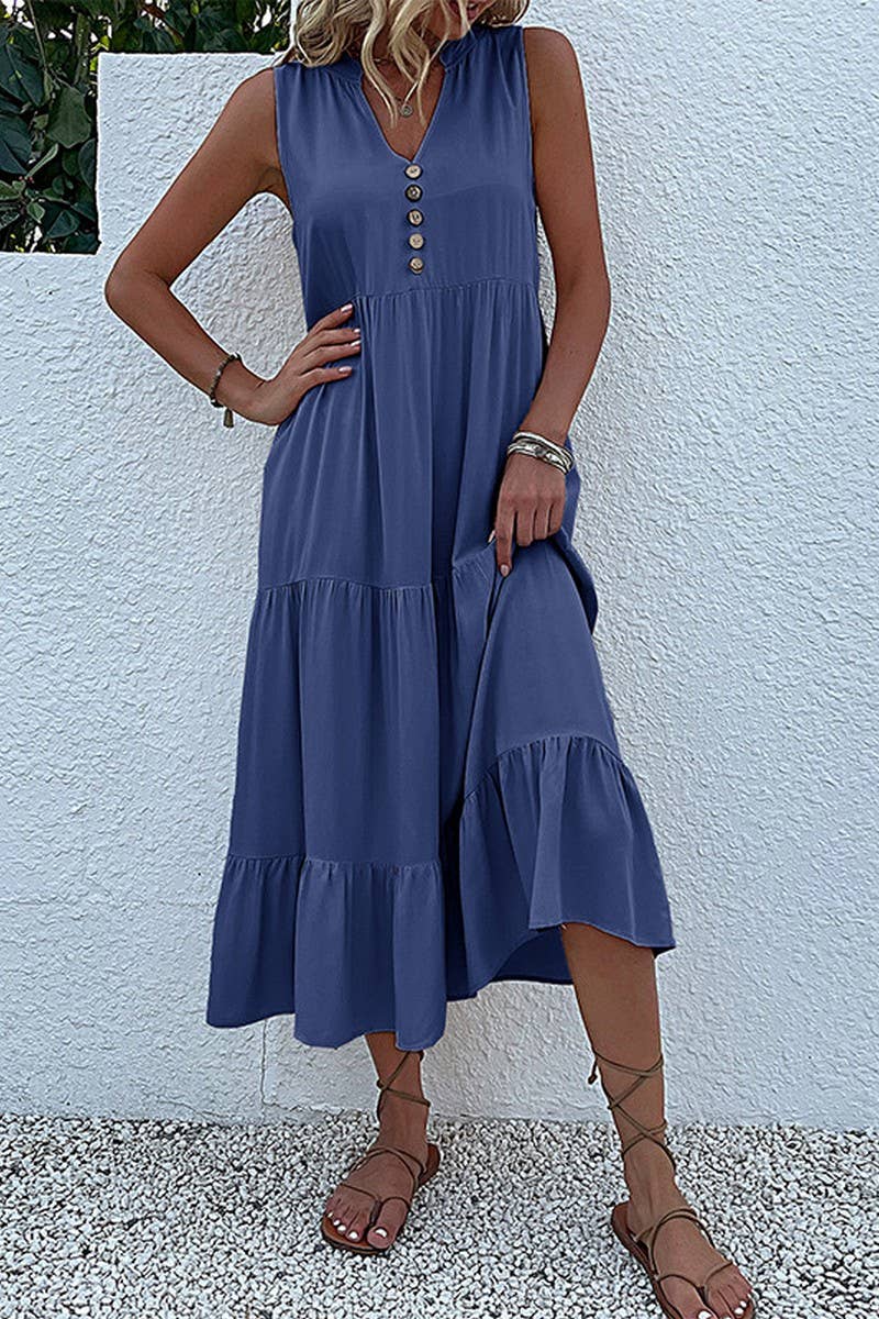 Lily Clothing - Vente Robe – femme - ROBE DÉCONTRACTÉE SANS MANCHES DE COULEUR UNIE _CWDSD282211