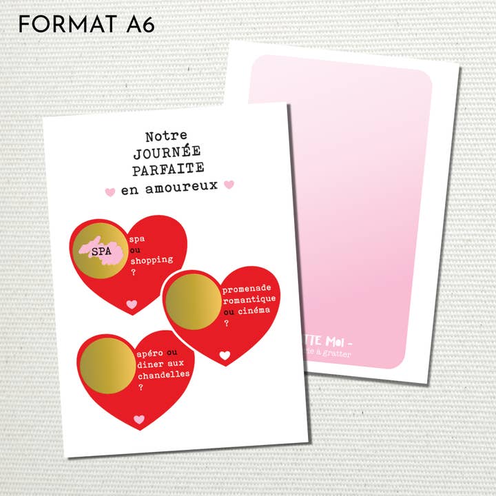 GRATTE MOI papeterie - Wholesale Valentijdskaartje - A6 - Perfecte dag voor geliefden - Valentijnskaart V21