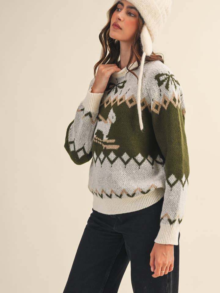 &MERCI - Wholesale Knit Sweater - Women's - DOG MOTIF SWEATER PULLOVER MSW112224