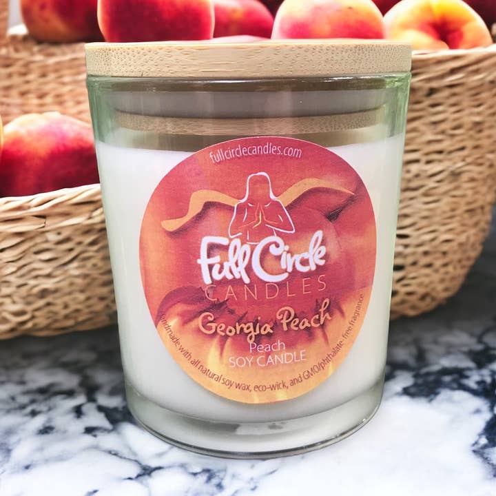 Fersken | Georgia Peach | Fuld cirkel stearinlys for engroshandel hos Full Circle Candles and Gifts