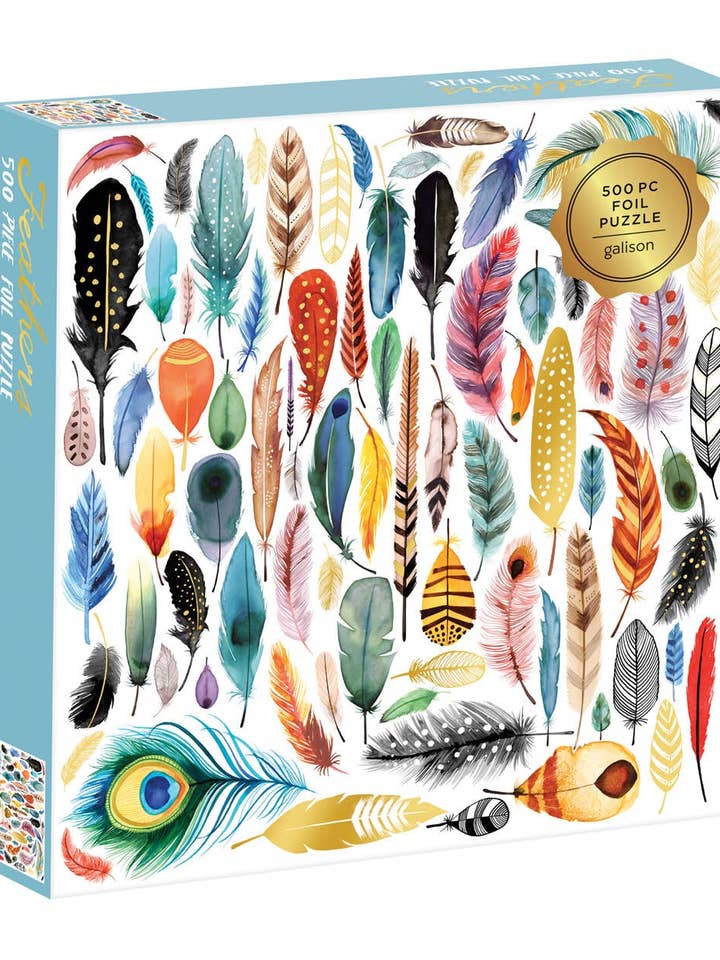 Feathers 500 Piece Foil Puzzle for wholesale by Chronicle Books