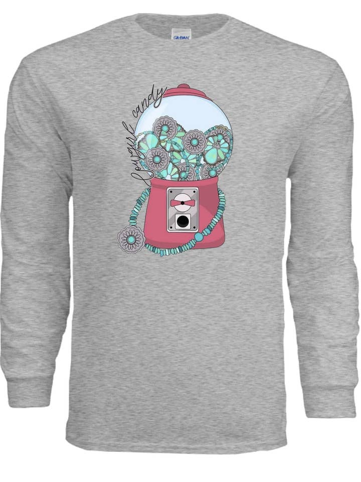 Cowgirl Candy long sleeve tee for wholesale by Wranglin' Daisies LLC