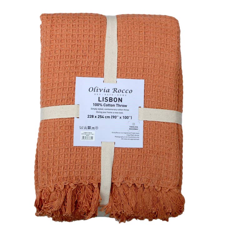 LOOMWORKS LTD – wholesale Throw blanket – Lisbon Pure Cotton Honeycomb Throw5