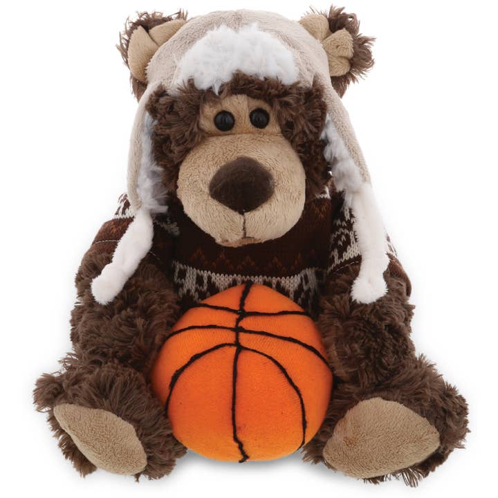 Cota Global - Wholesale Stuffed/Plush Toy - Kids & Baby - Super Soft Plush Grizzly Bear Basketball with Clothes
