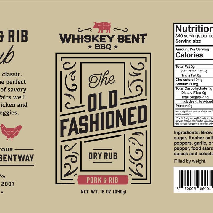 WB BBQ Products - Wholesale Rub - The Old Fashioned - Pork and Rib Rub1