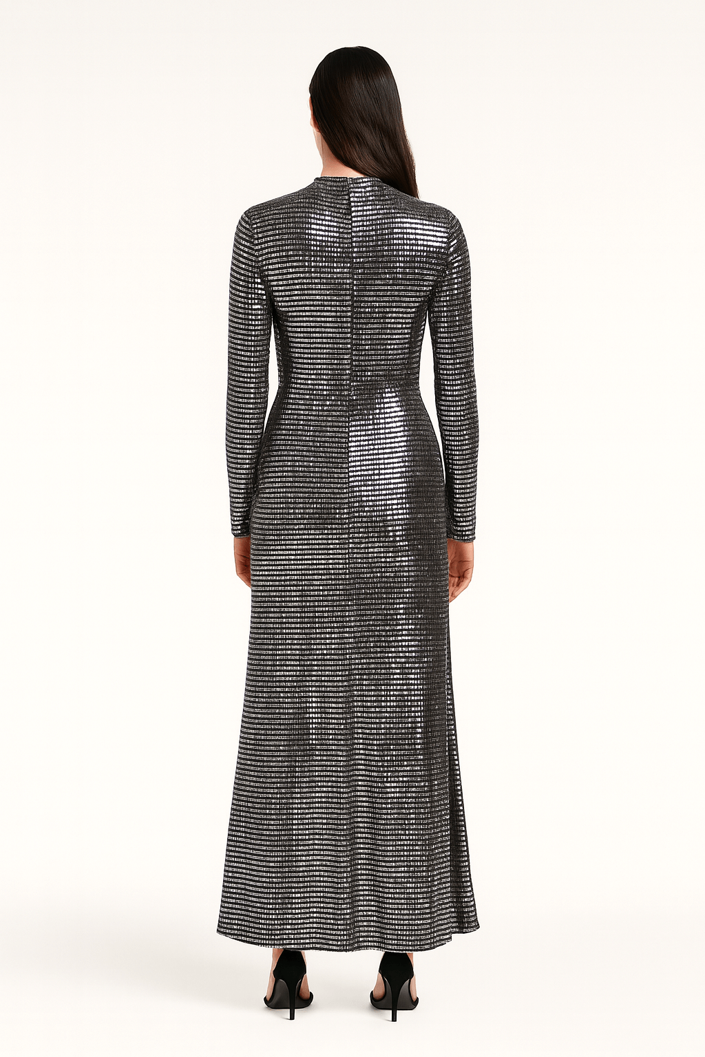 AVINCI – wholesale Dress – Women's – Metallic Sequin Full-Length Silhouette Fit Maxi Dress0