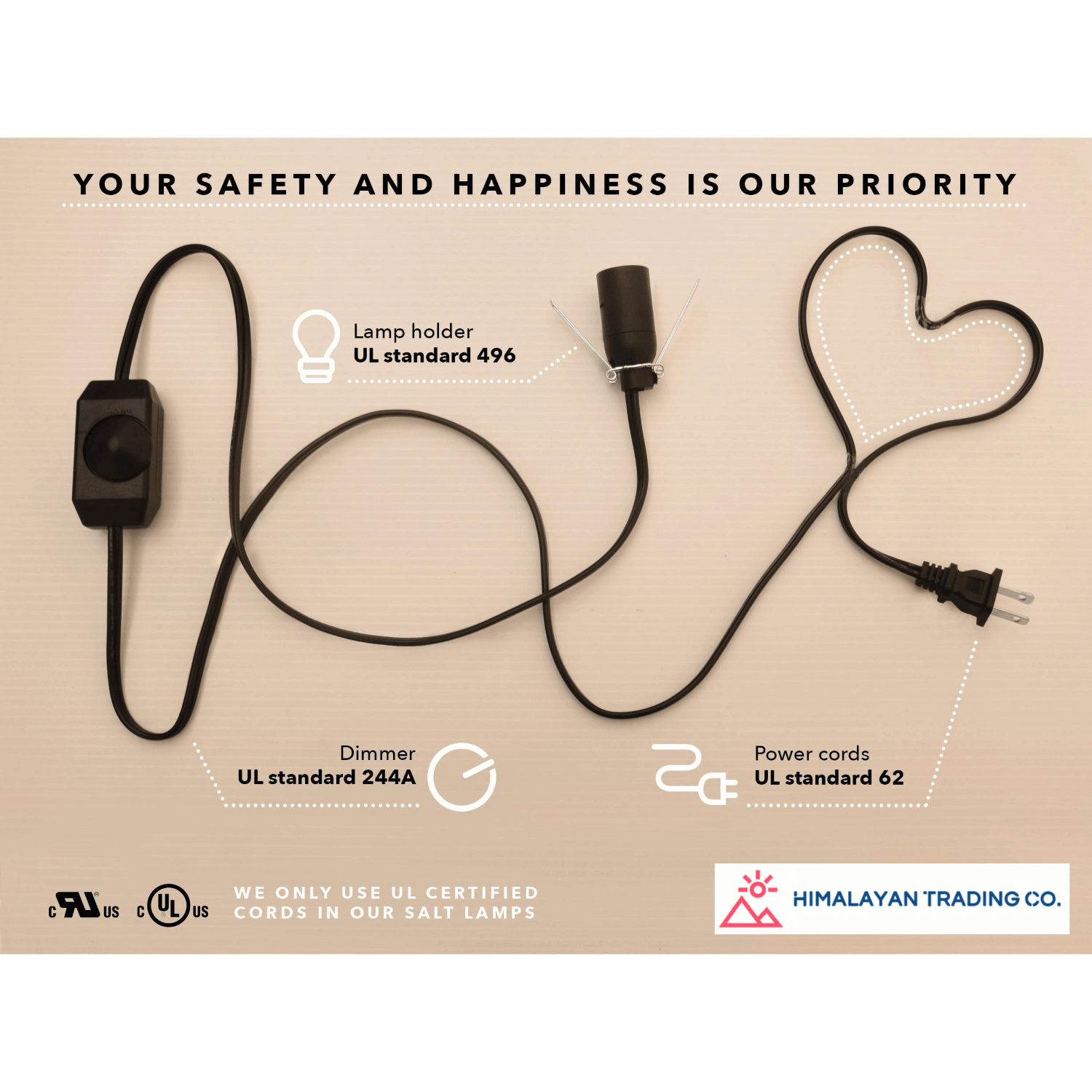 Himalayan Trading Co.® – Candeeiro de sal por atacado – Lâmpada de Sal dos Himalaias Original (2,7–5 kg) com Lâmpada e Cabo com Regulador de Intensidade10