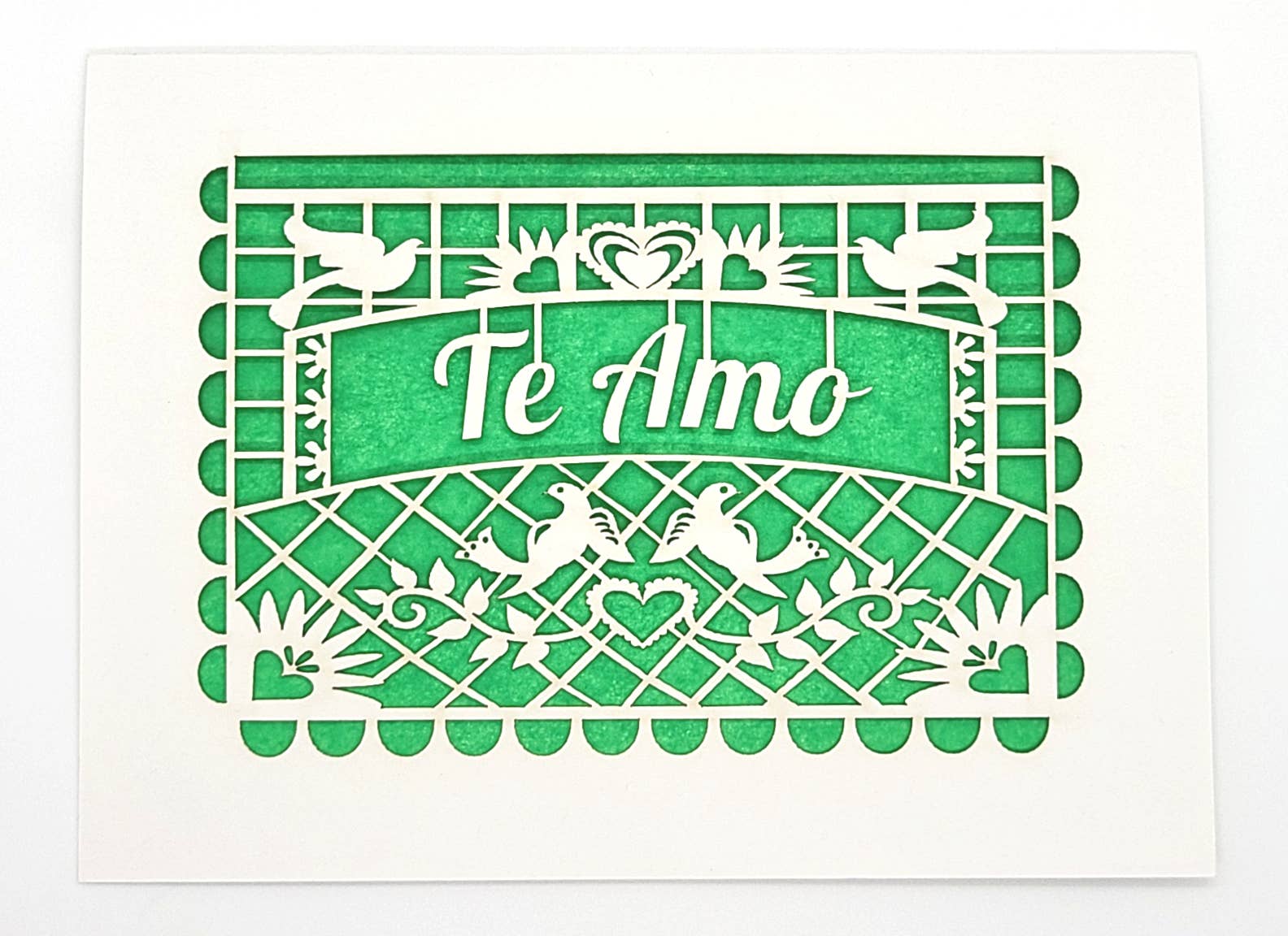 two hermanas - Vendita all'ingrosso Biglietti d'amore - Te Amo - Biglietto d'amore spagnolo Papel Picado, tagliato al laser10