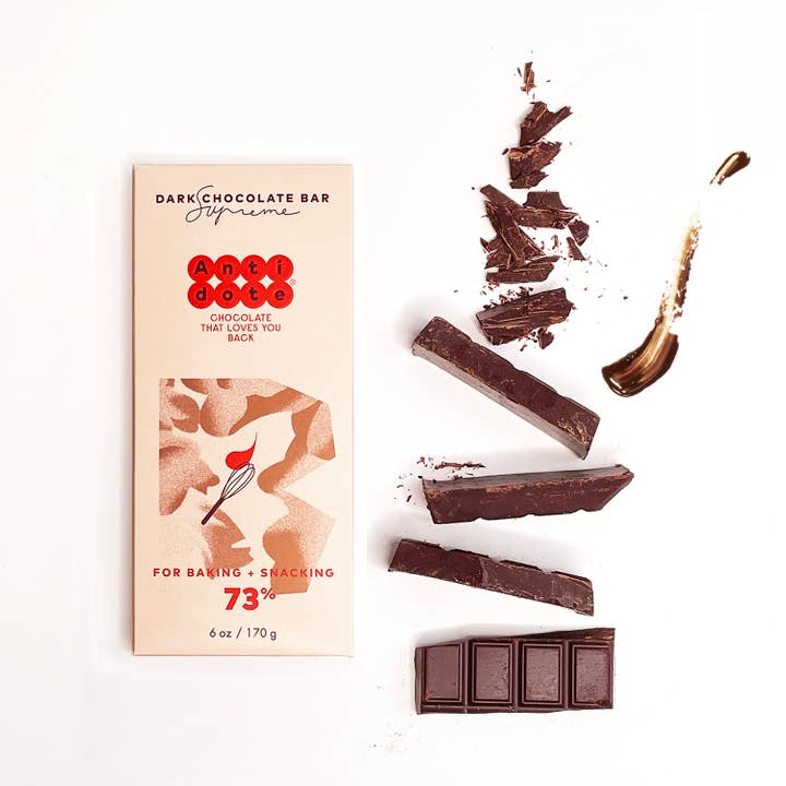 Antidote Chocolate SUPREME: Bake + Snack DARK CHOCOLATE for wholesale by Antidote Chocolate