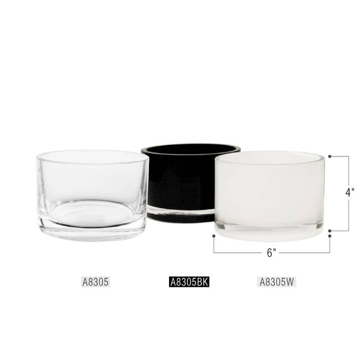 Premium Glass Cylinder Vase (6" Top, H-4") for wholesale by Galore Home