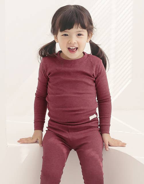 New Melange Red Long Sleeve PJs for wholesale on Faire15