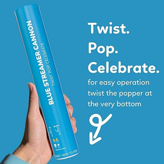 TUR Party Supplies - Wholesale Party popper - Blue Streamer Cannon Confetti Poppers | Biodegradable Blue Confetti | TUR Party Supplies Party Poppers for Celebrations5