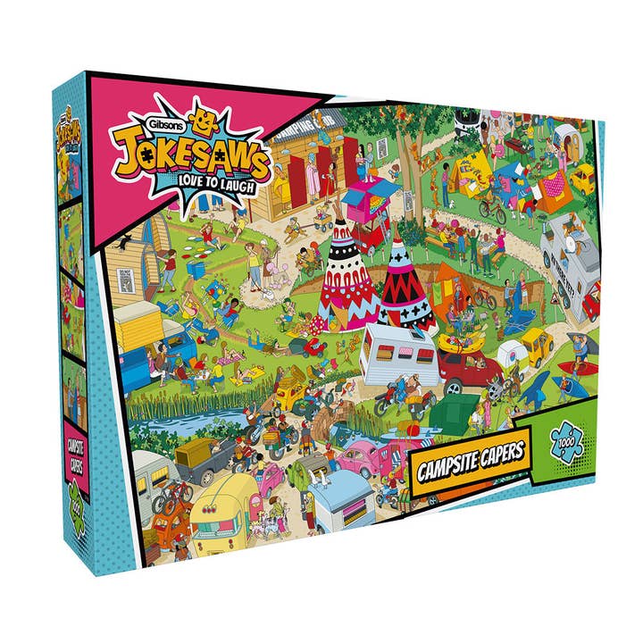 Jokesaws: Campsite Capers 1000 Piece Jigsaw Puzzle for wholesale by Gibsons Games Ltd