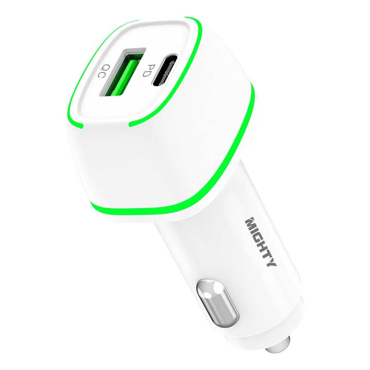 Mighty Wireless - Wholesale Portable Charger - Mighty Fast 36W PD Car Charger with USB Port White MK31 2