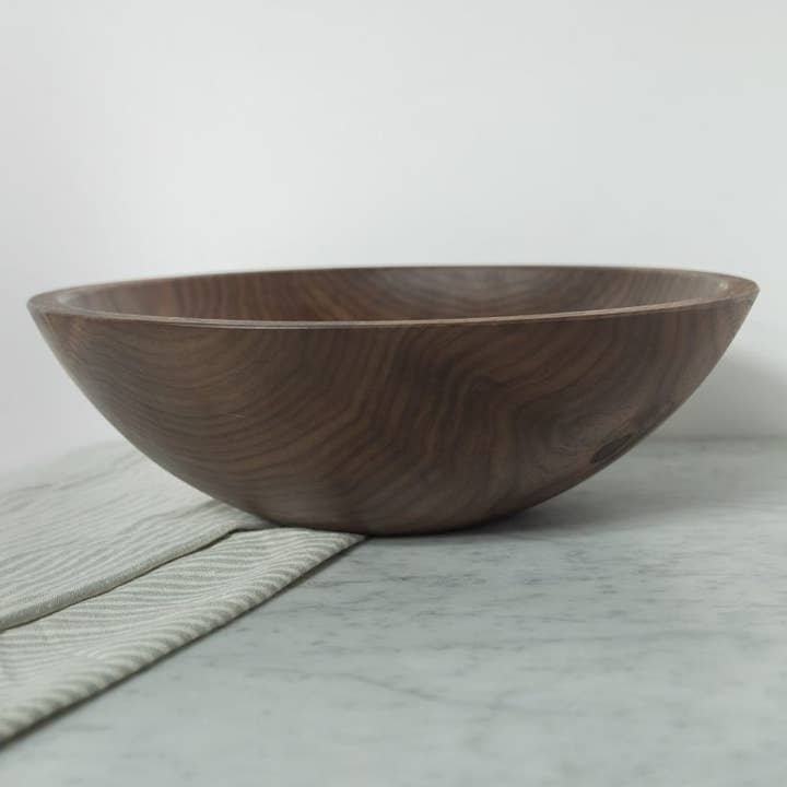 Petermans Boards and Bowls Inc. - Wholesale Serve Bowl - 10" BLACK WALNUT ROUND BOWL