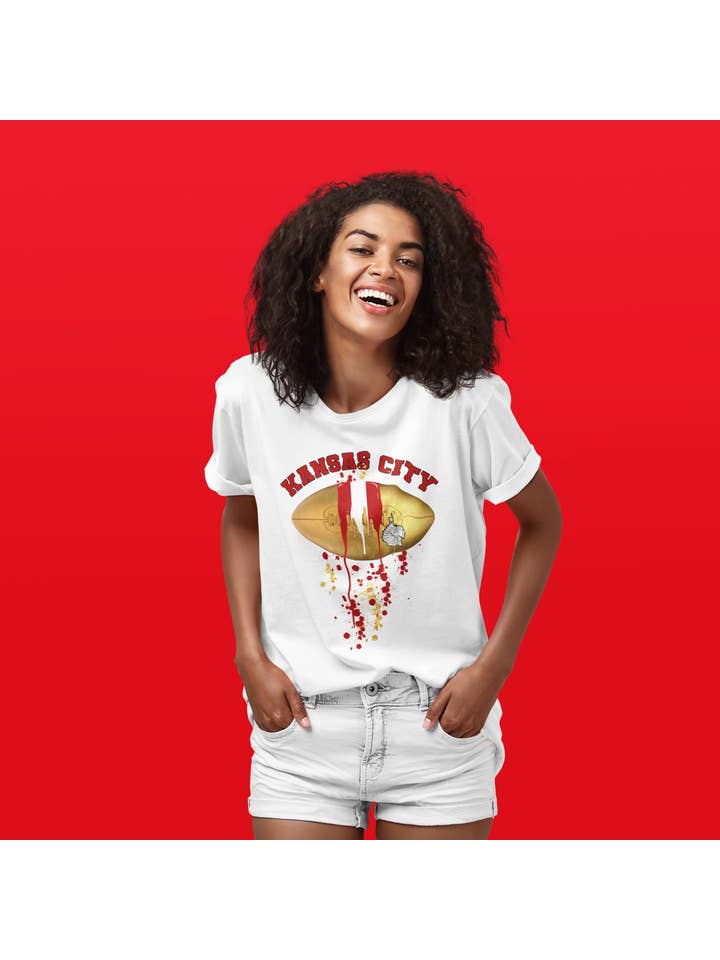 By Jodi LLC - Wholesale Screen Printed T-Shirt - Women's - Football Drip (Pro Teams) Football graphic tee, t-shirt,