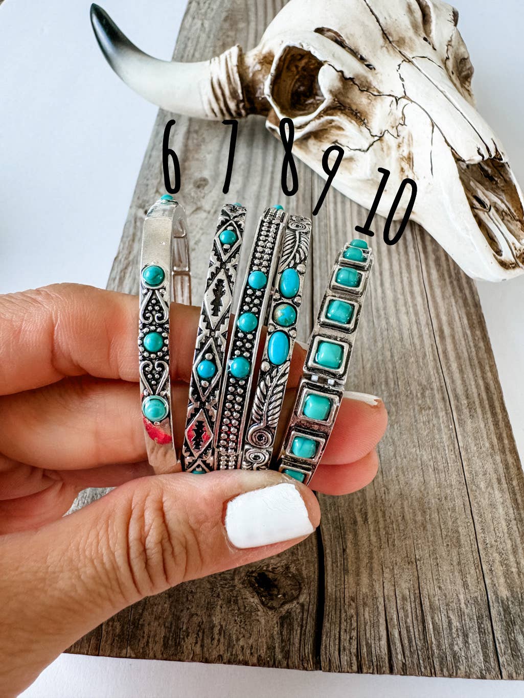 Boho Ranch Shop - Vente Bracelet jonc - Bracelet extensible Western en pierre turquoise 2