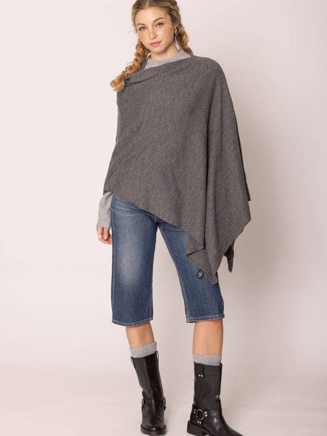 MiMi Wholesale - Wholesale Poncho - Women's - CCP320056 Juney Soft Classic Knit Poncho Ruana32