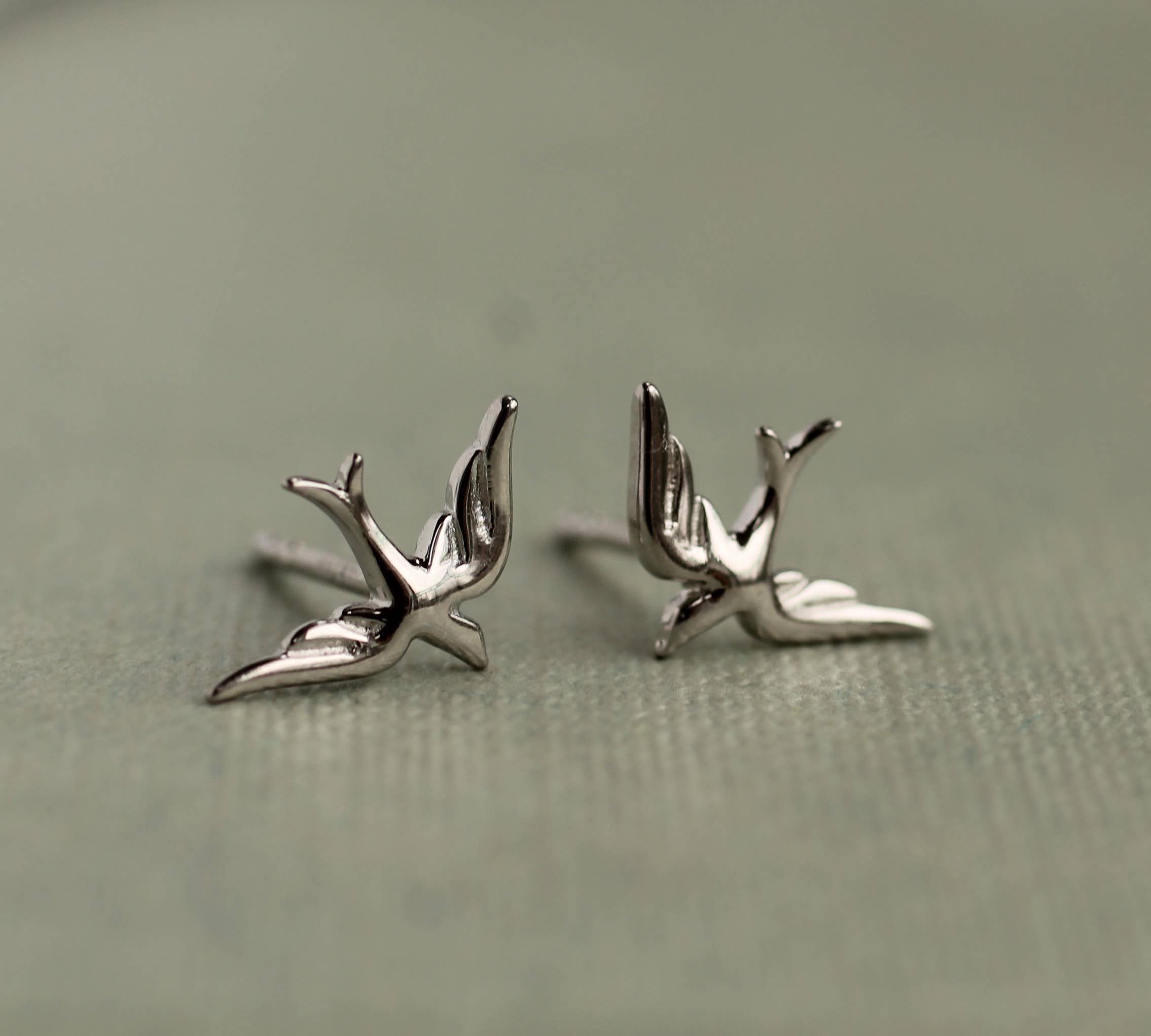 Silk Purse, Sow's Ear - Wholesale Stud/Post Earrings - Sterling Silver Swallow Bird Stud Earrings1