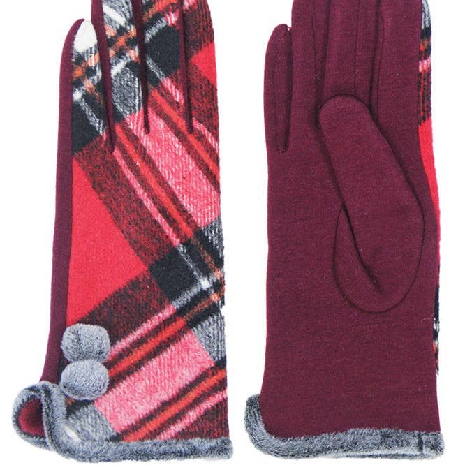 Hana - Wholesale Gloves - Women's - Plaid and Check Smart Touch Gloves6