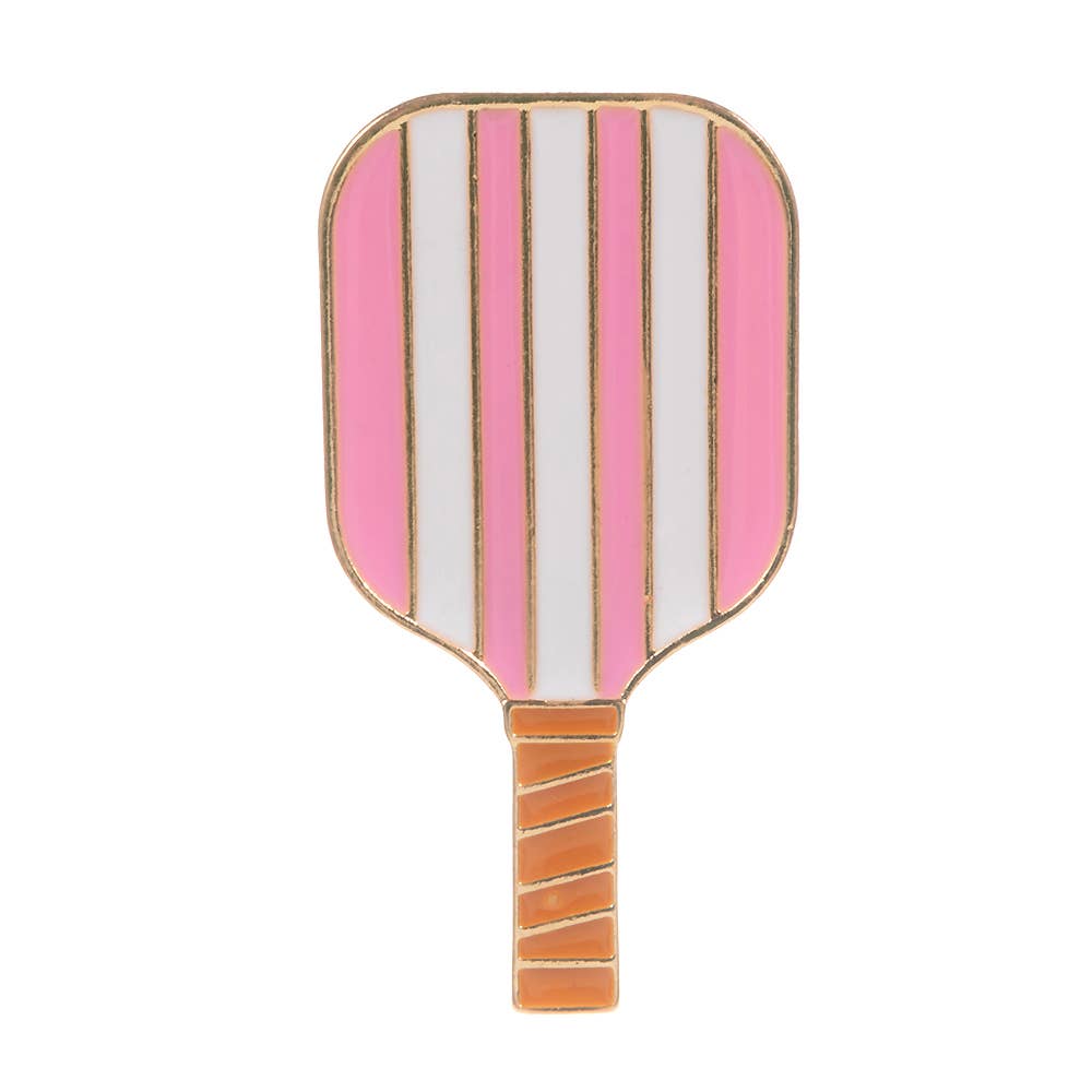 Sensibling Corp. – wholesale Brosch – Emaljerad randig pickleballracket nål brosch1