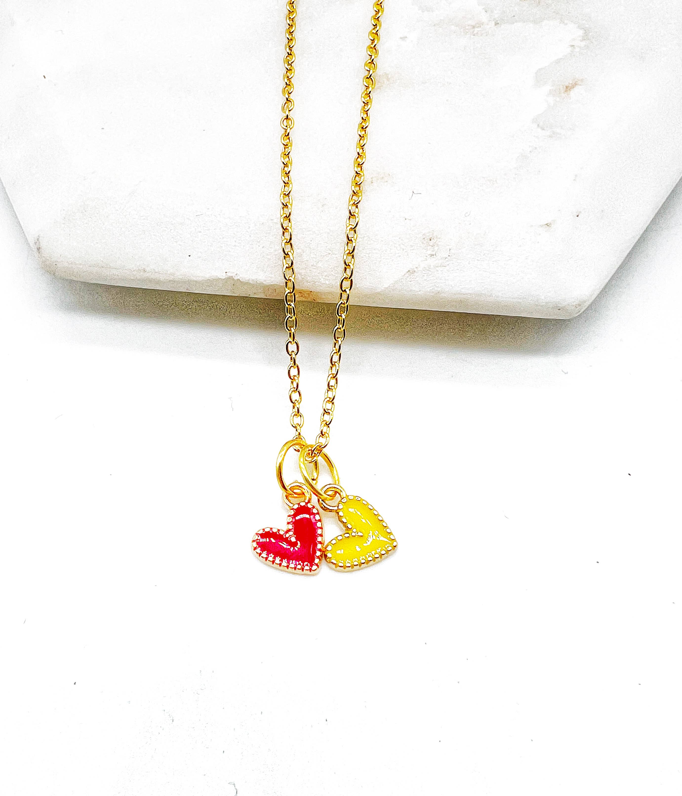 Baubles by B - Wholesale Pendant/Charm Necklace - Red Yellow Chiefs Heart KC Charm Necklace Kansas City9