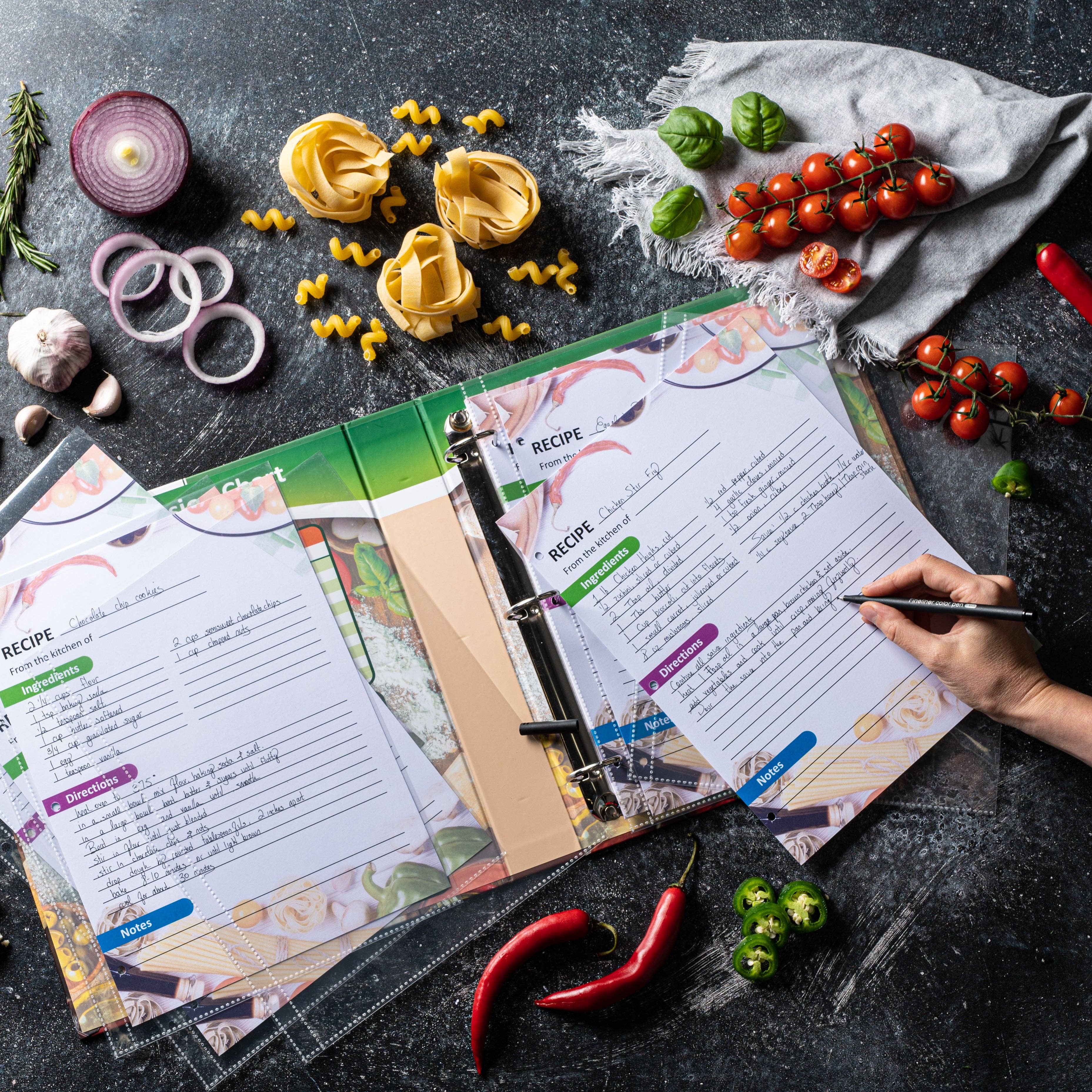 Keff Creations - Wholesale Cookbooks & Food - KEFF Recipe Book to Write in Your Own Recipes - 8.5x11 Recipe Binder Organizer with Blank Recipe Cards, Plastic Protector Sleeves, Divider &amp; Pen, DIY Cookbook Organizer for Kitchen &amp; Meal Planning5