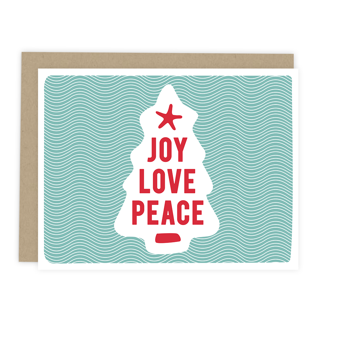 7th & Palm - Wholesale Christmas Card - Joy Love Peace Greeting Card - Modern Christmas Card1