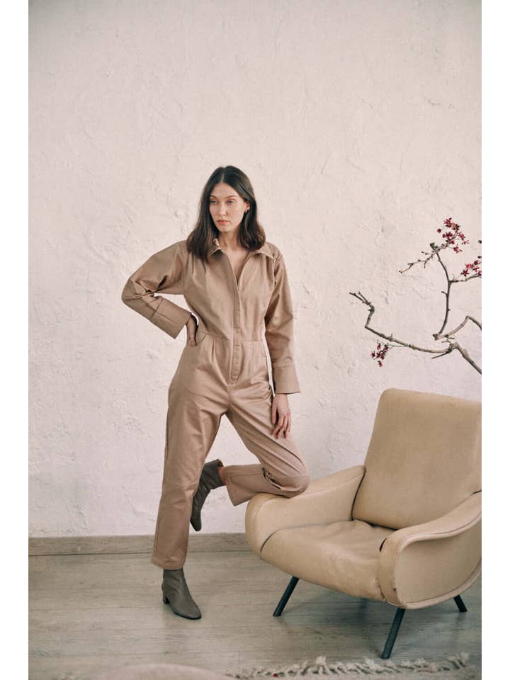 Cossac – Engroshandel Jumpsuit - Dame – Taupe Denim Kedeldragt