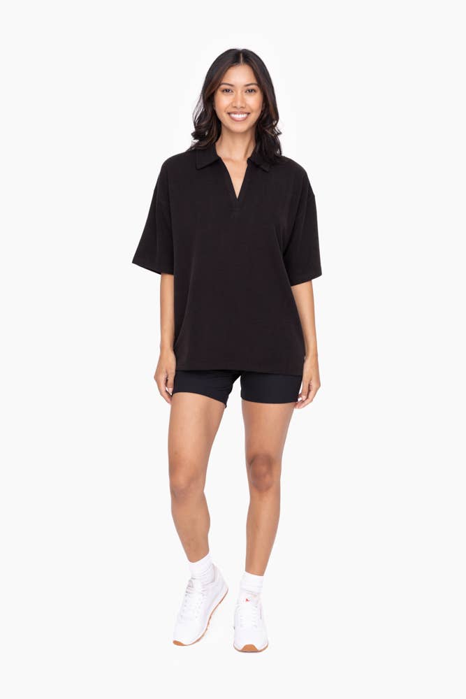 Mono B – wholesale T-shirt – women's – Oversized Collared Tee3