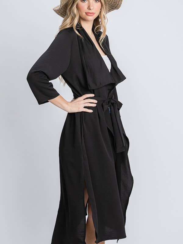 JADE BY JANE – Blusão - Mulher por atacado – CASACO DE CORPO COMPRIDO COM DRAPEADO NA FRENTE 14