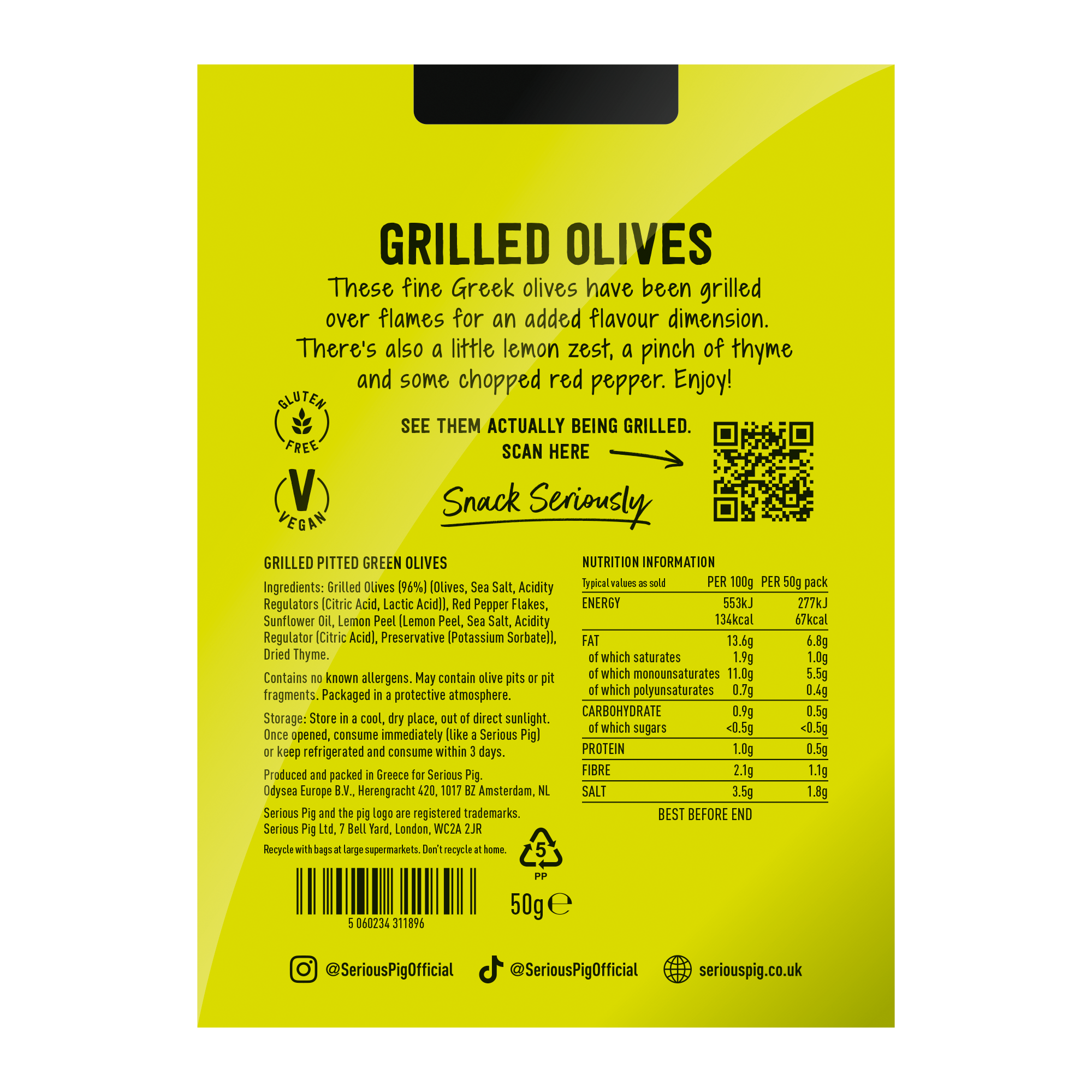 Serious Pig – wholesale Olives – Grilled Olives (50g x 18)2