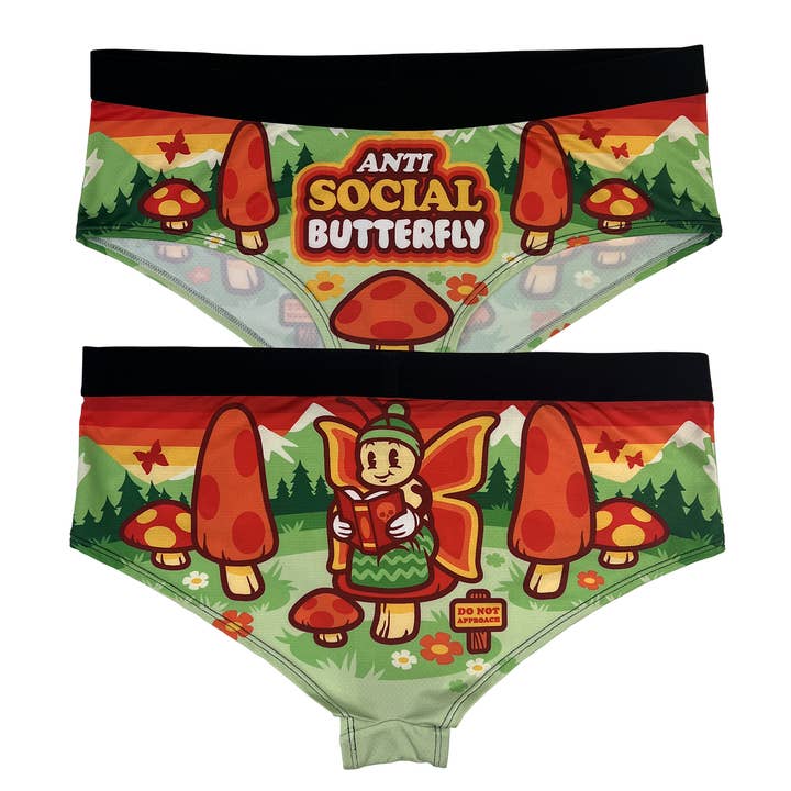 Anti-Social Butterfly Women's Panties for wholesale by Harebrained!