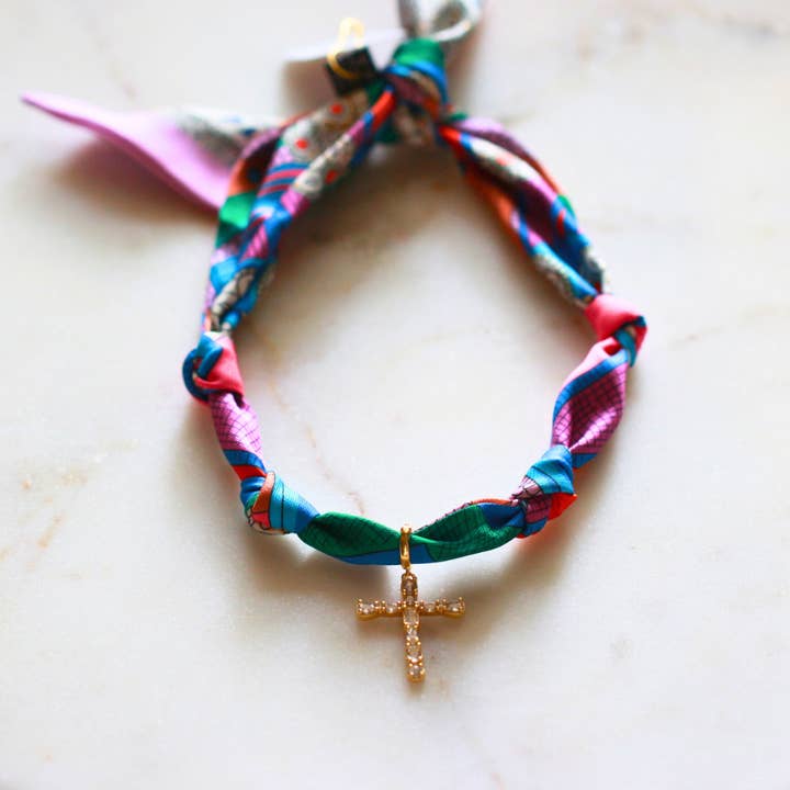 Scarf Necklace ~ Multi Color Pattern for wholesale by Deep South Originals Inc.