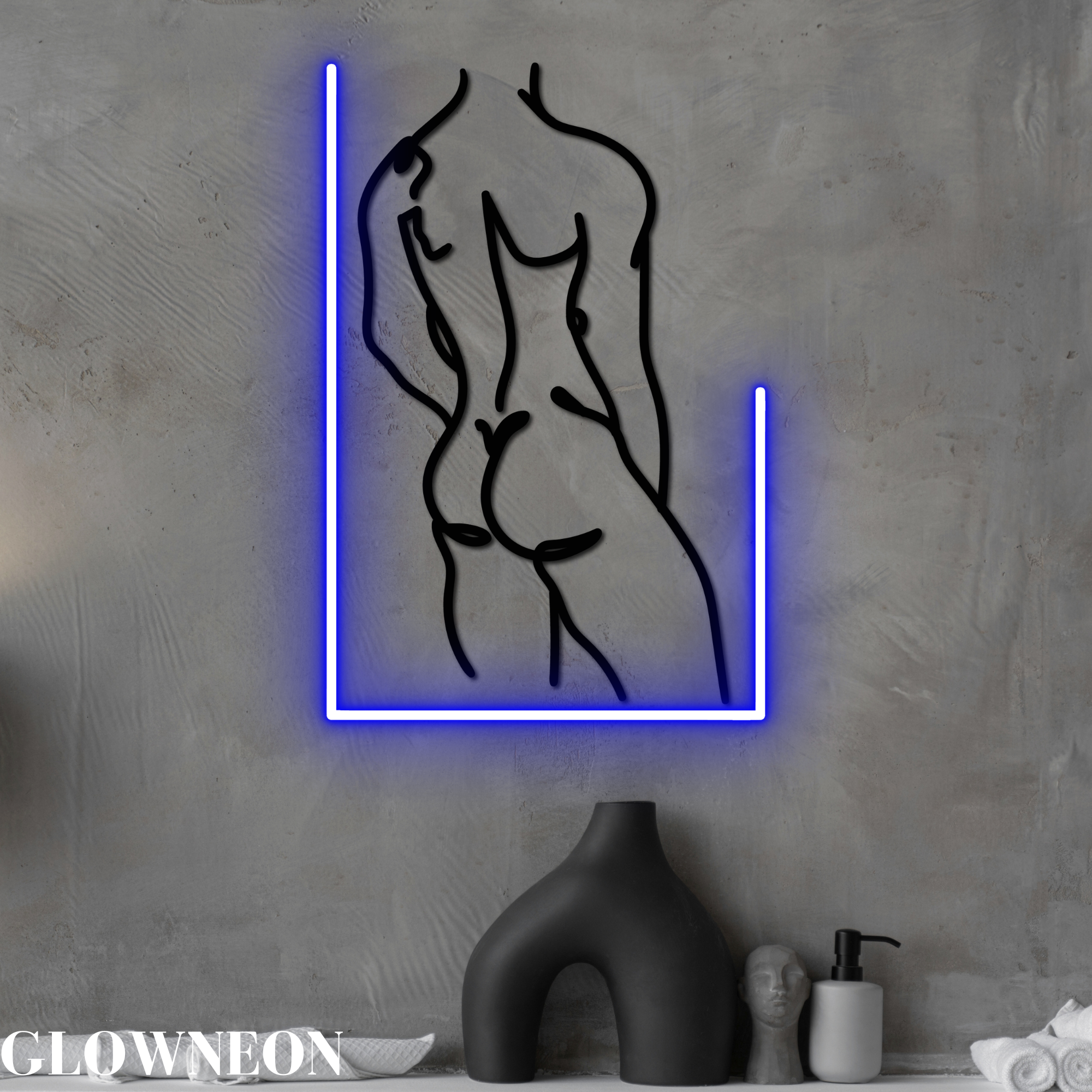 Glow Neon - Wholesale Neon Sign - Design Body Man One Line Art, Sexy Muscle Man Wall Art Decor4