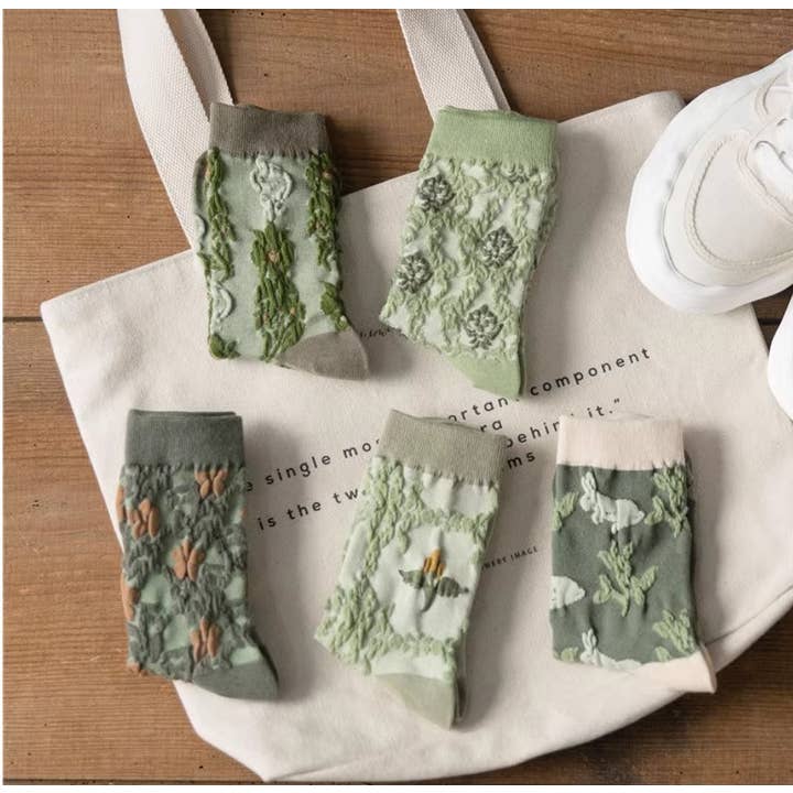 Assorted pairs pack pattern per pair min packs pairs JCS011 3D Vintage Floral Socks for wholesale on Faire1