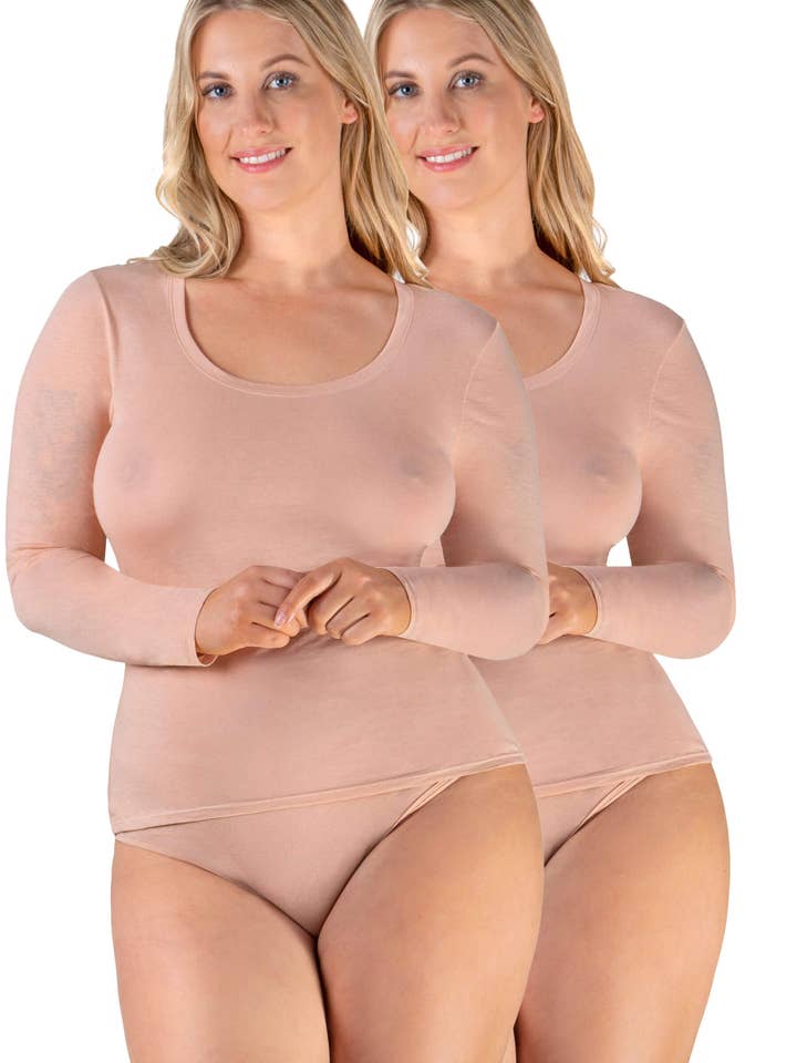 Superfine 100% bomull långärmad topp - 2-pack för wholesale av B Free AUSTRALIA