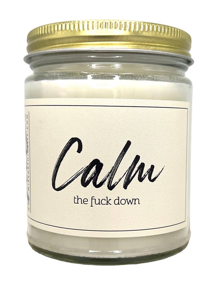 Blandat etiskt lugna fuck down soja ljus 8oz för wholesale av Mixed Ethically