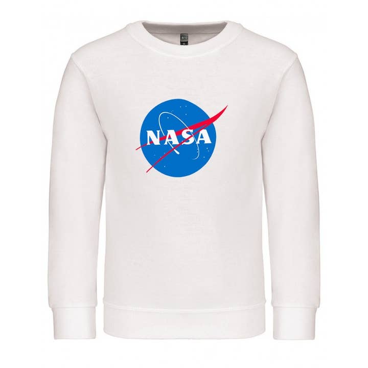 Sudadera de felpa estampada NASA azul para venta al por mayor de red white